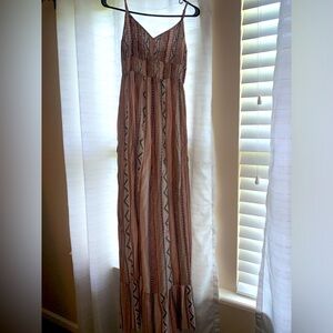 Boho maxi dress with adjustable straps.  Size Small